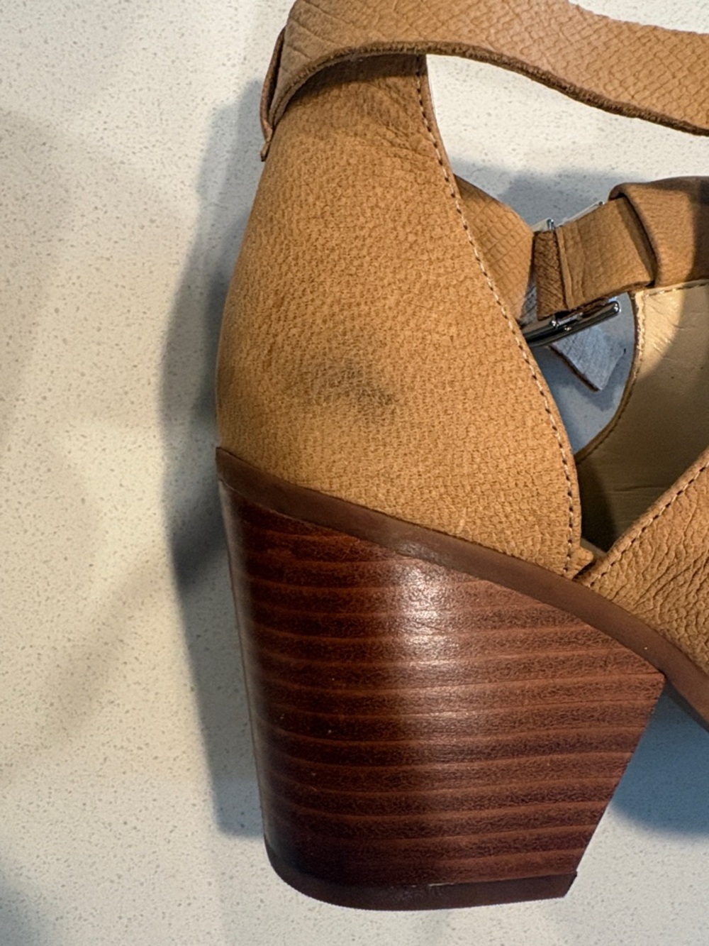 Sole Society Tan Open-Toe Leather Ankle-Strap Mules - Picture 11 of 17